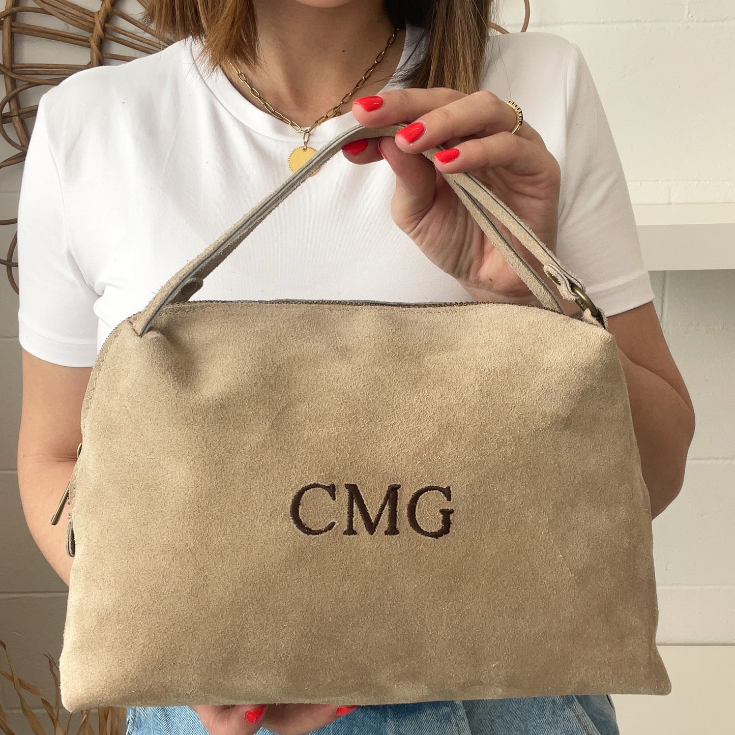 Saca piel de ante personalizada - Color beige