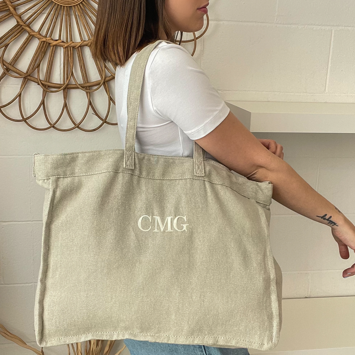 Bolso de algodón personalizado - Color beige