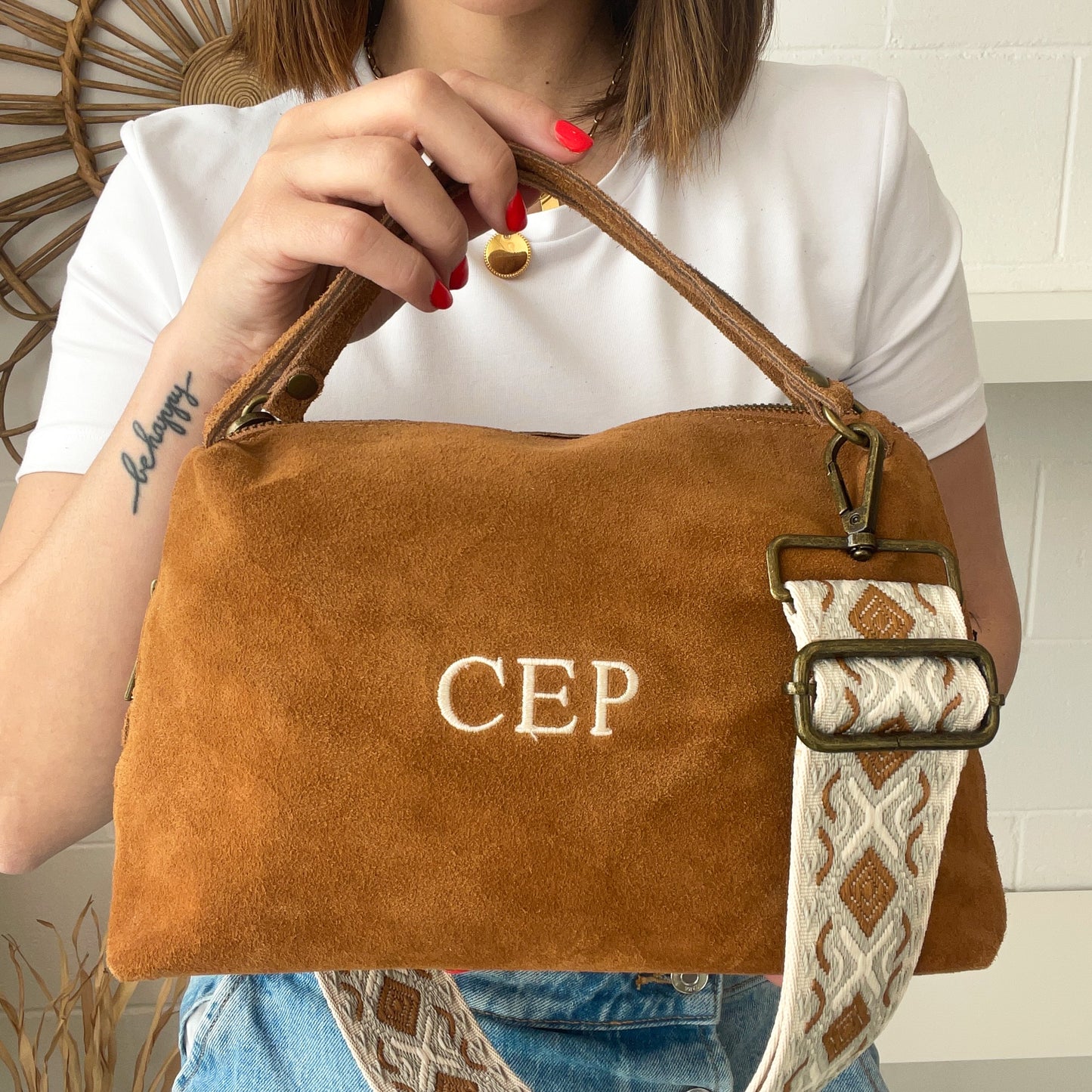 Saca piel de ante personalizada - Color camel