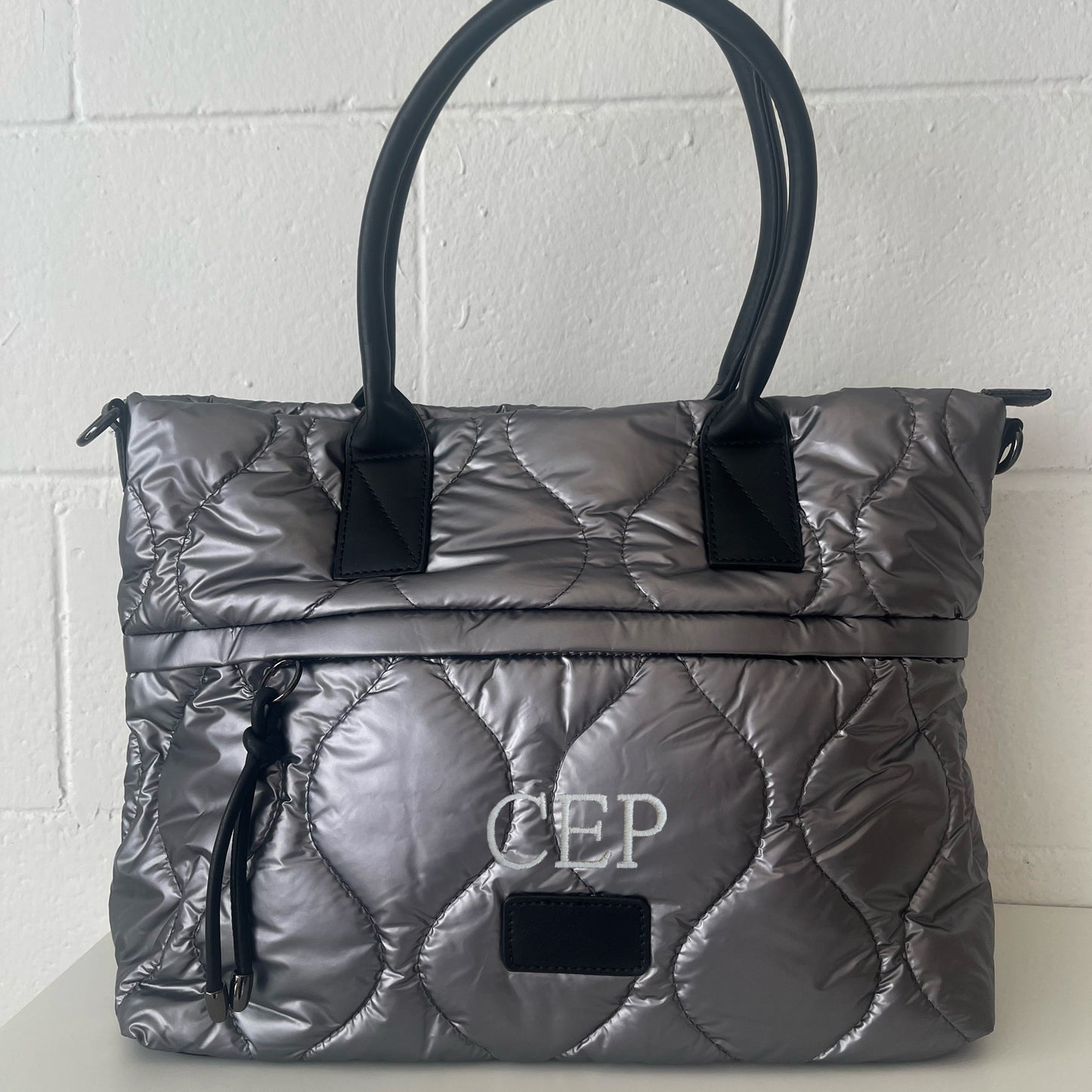 Shopper metalizado personalizado - Gris plomo