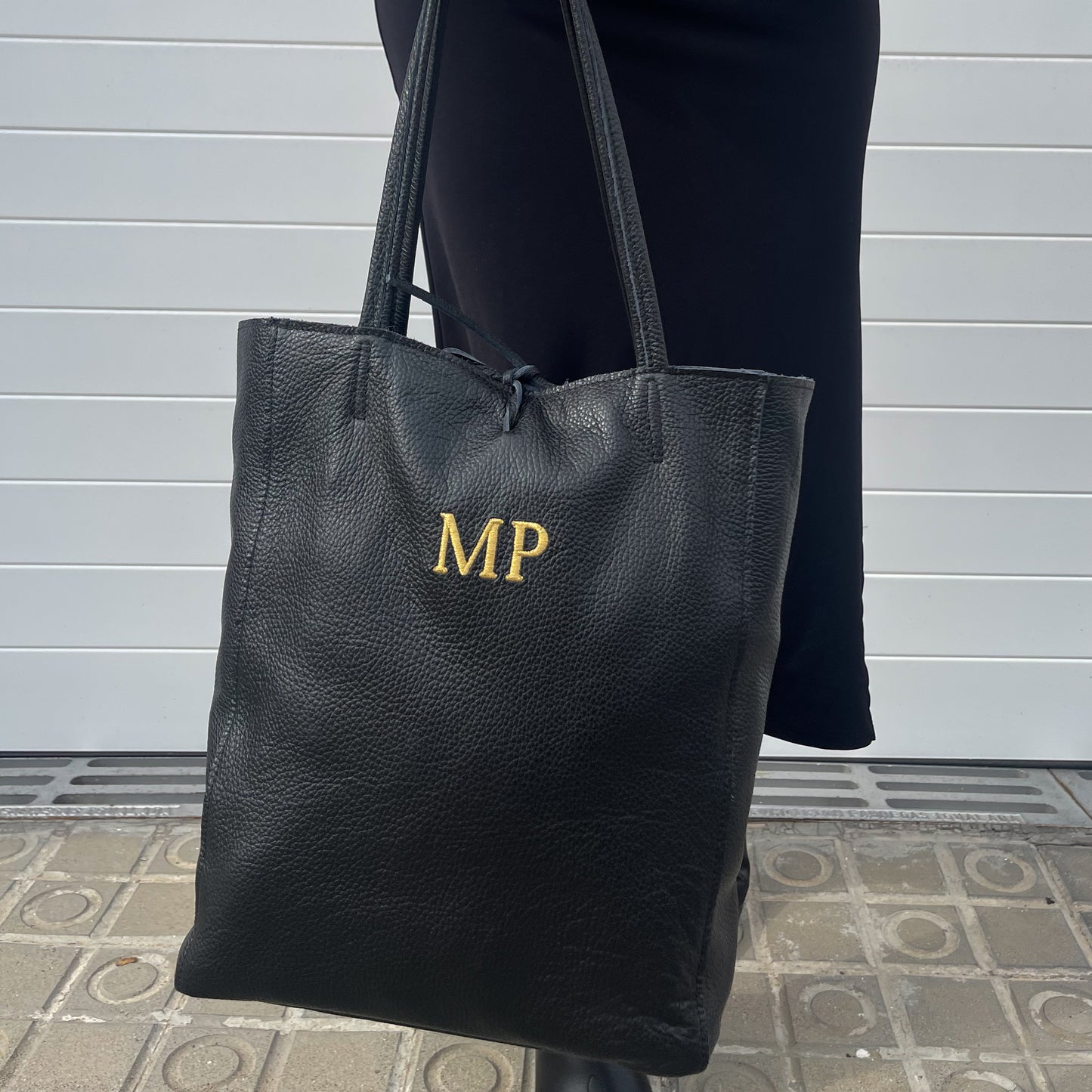 Bolso piel lazo personalizado - Color negro