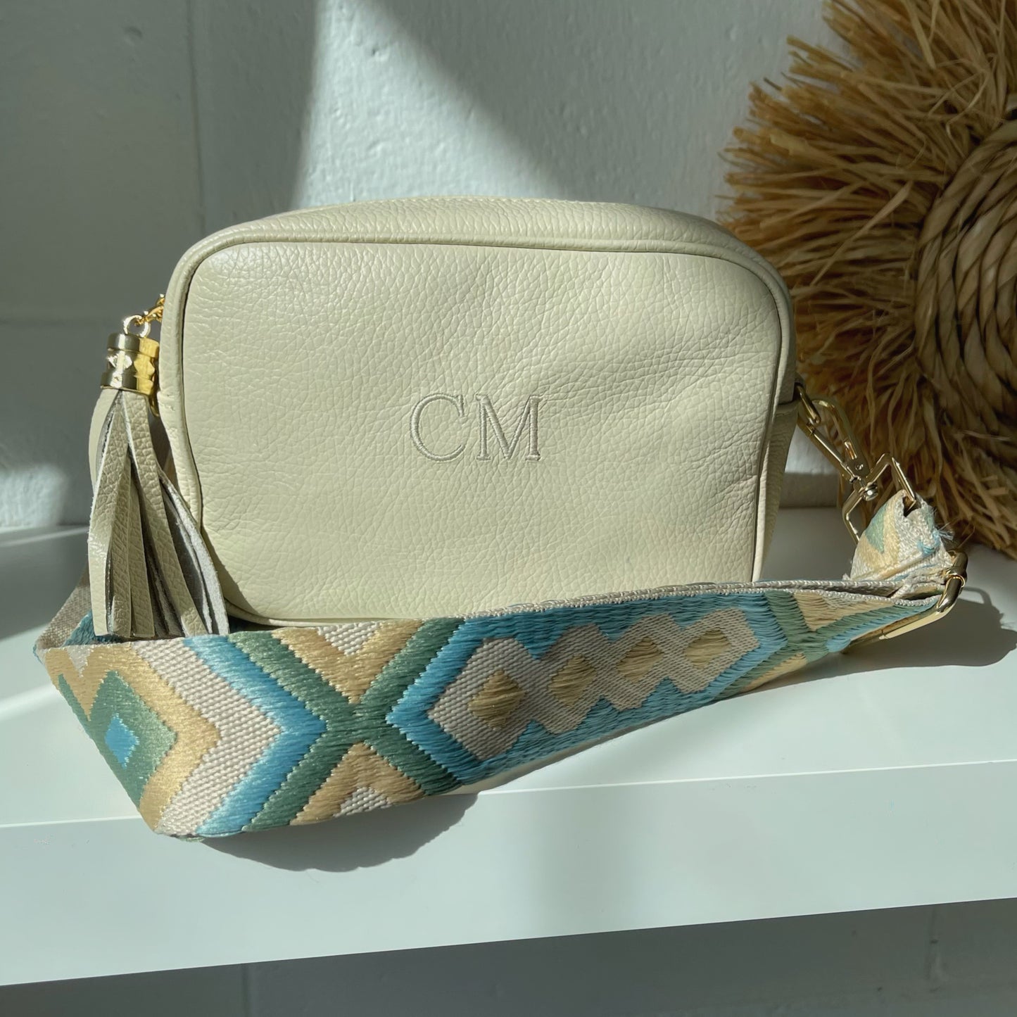 Bolso piel pompón personalizado