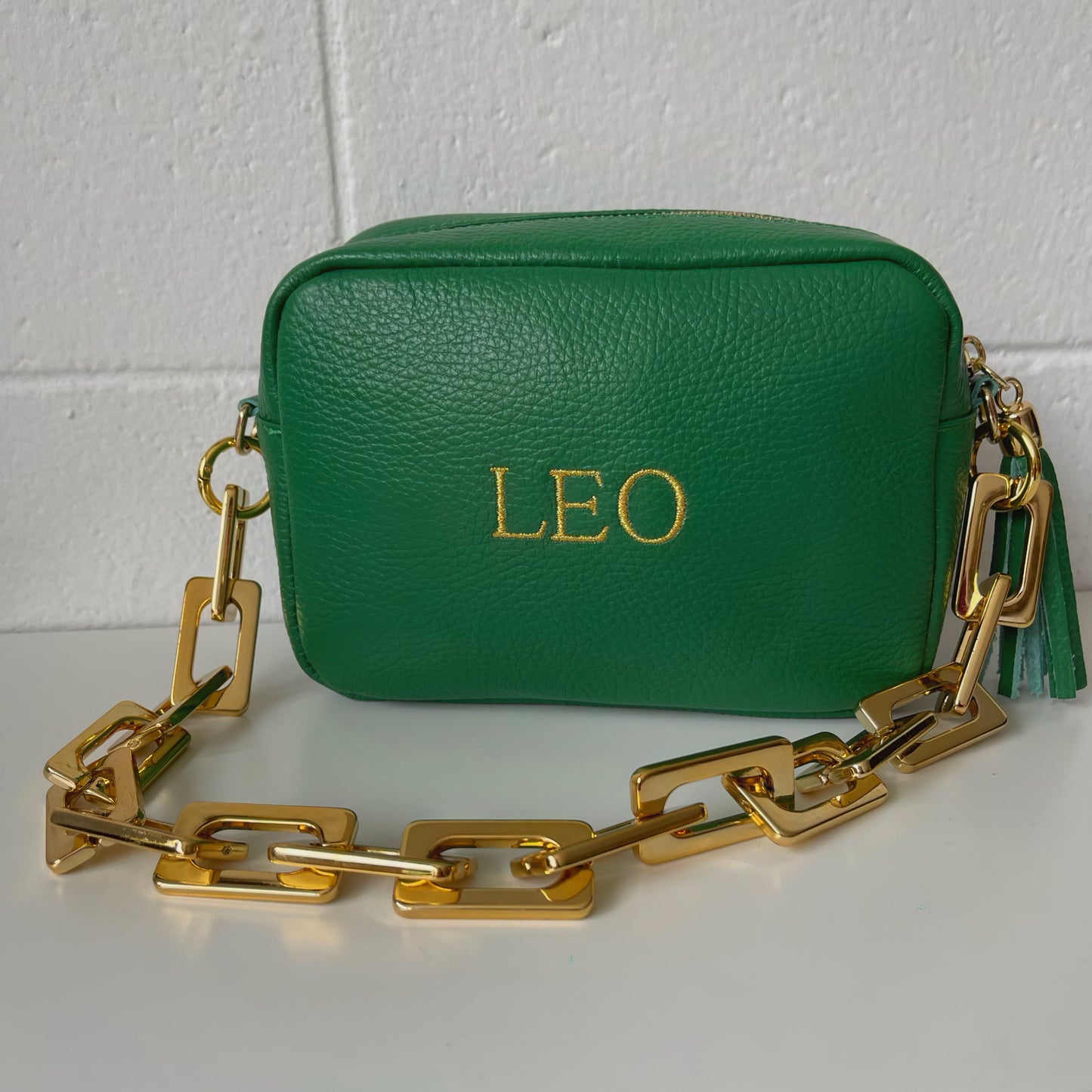 Bolso piel pompón personalizado