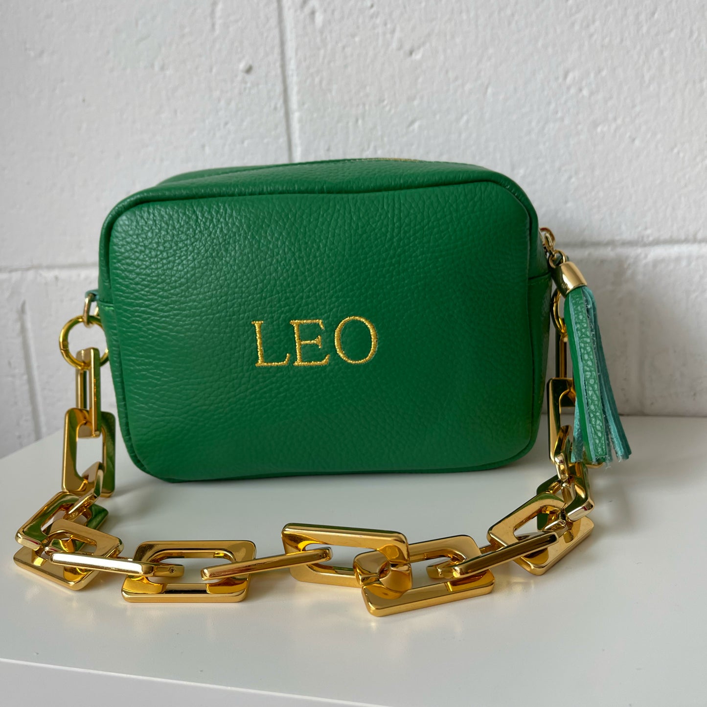 Bolso piel pompón personalizado