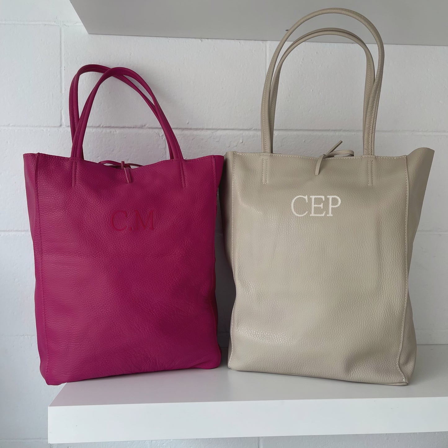 Bolso piel lazo personalizado - Fucsia