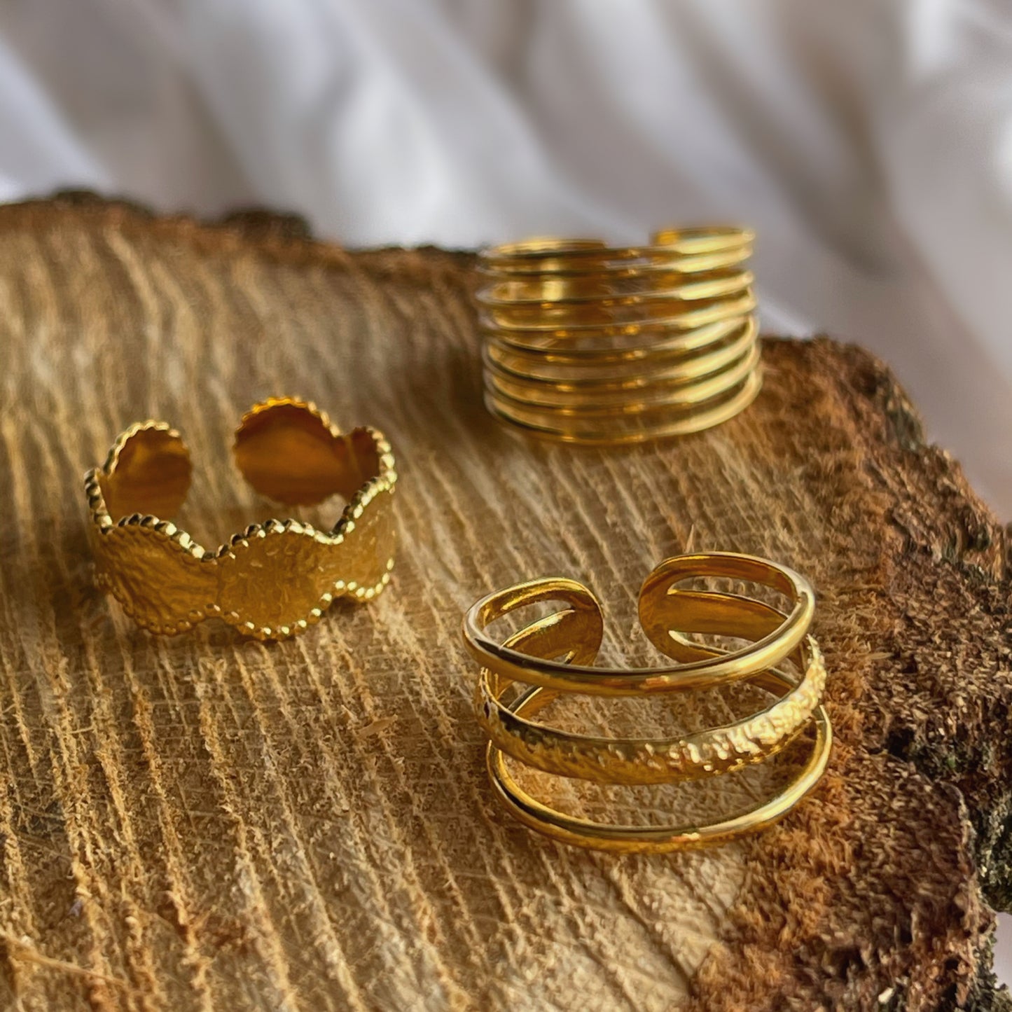 Anillo silueta monedas