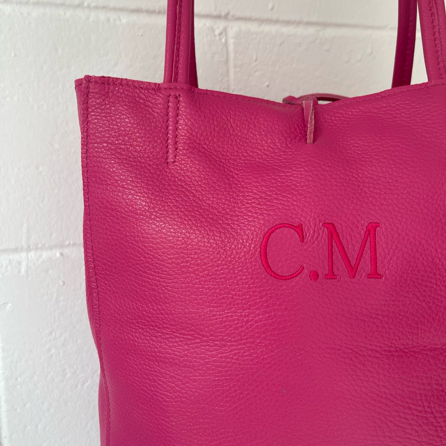 Bolso piel lazo personalizado - Fucsia