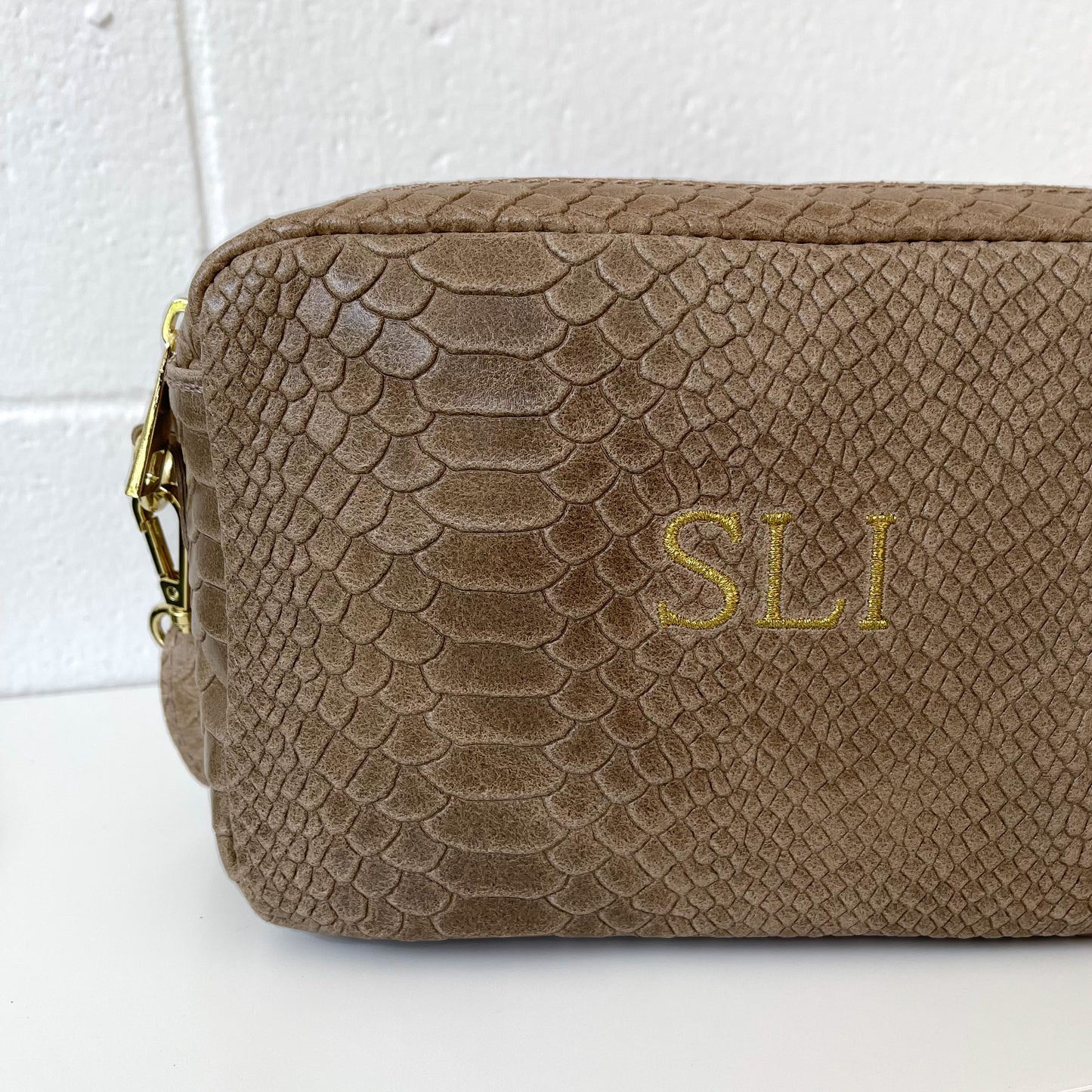 Bolso de piel estilo print personalizado - Color Taupe