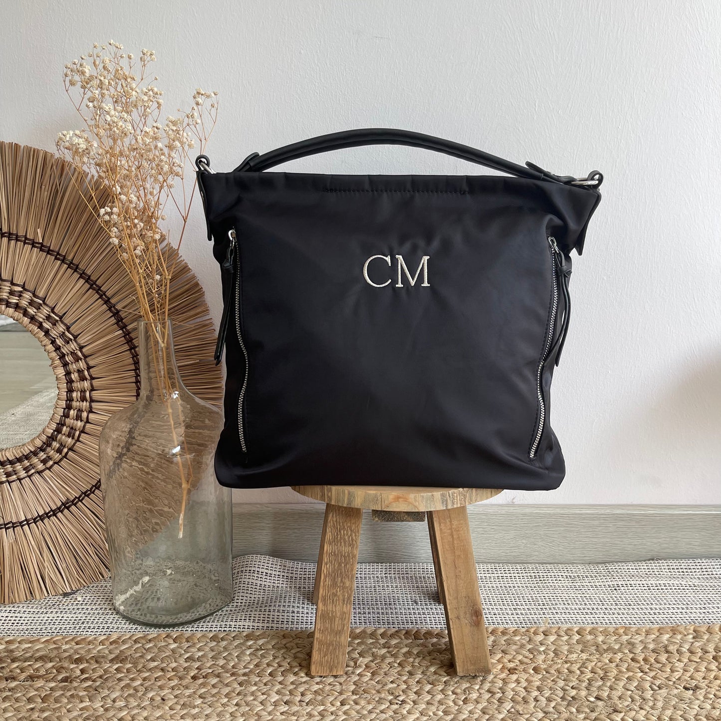 Bolso SACA nylon cremalleras personalizado - Color Negro