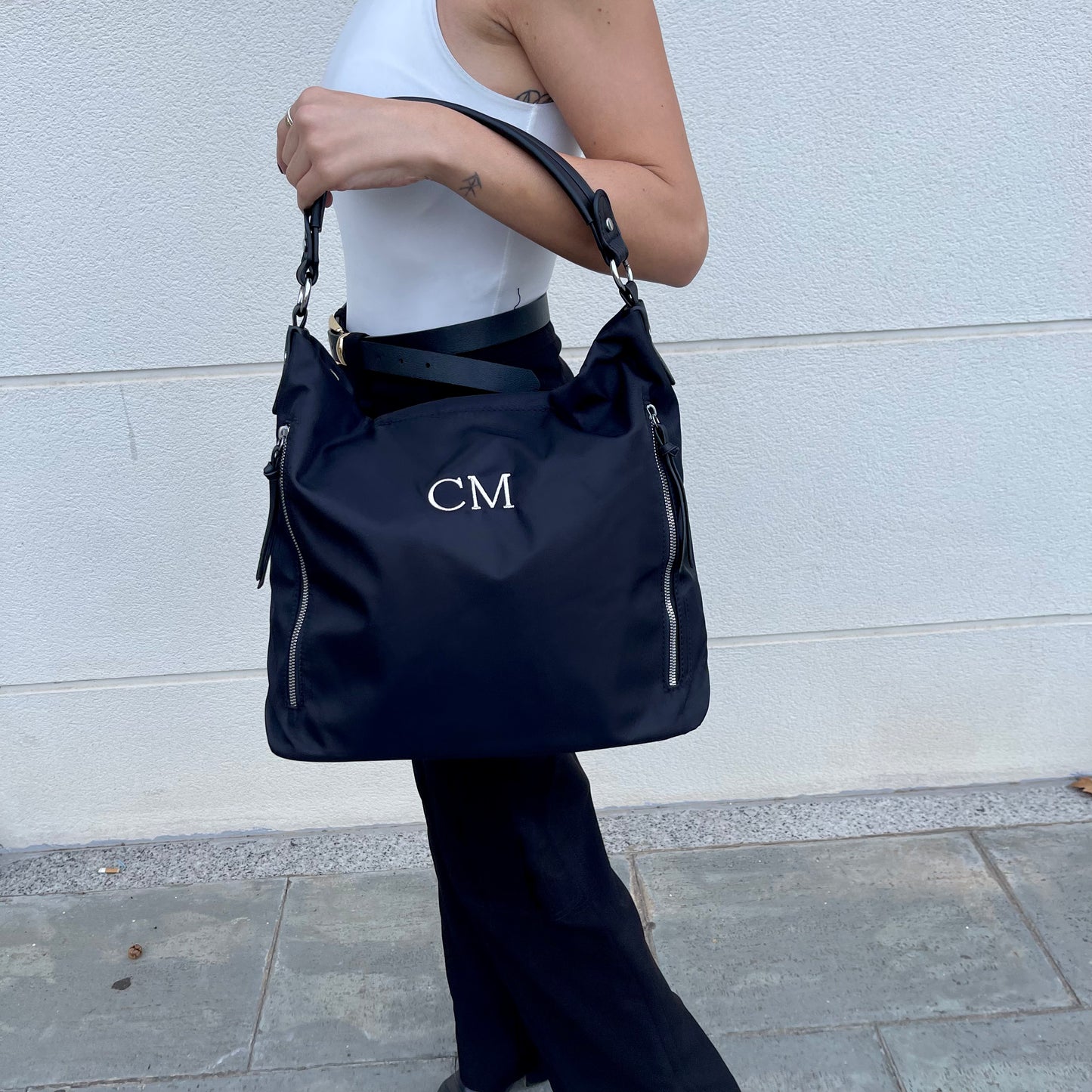Bolso SACA nylon cremalleras personalizado - Color Negro