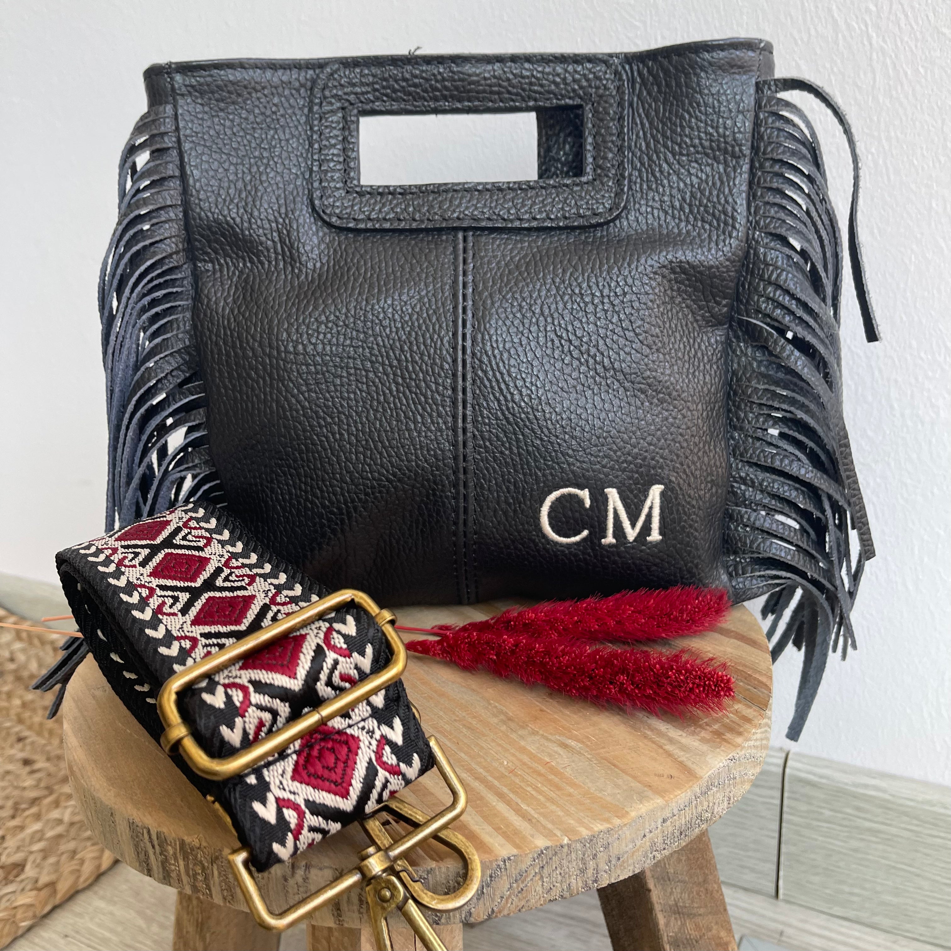 Bolso flecos piel sale