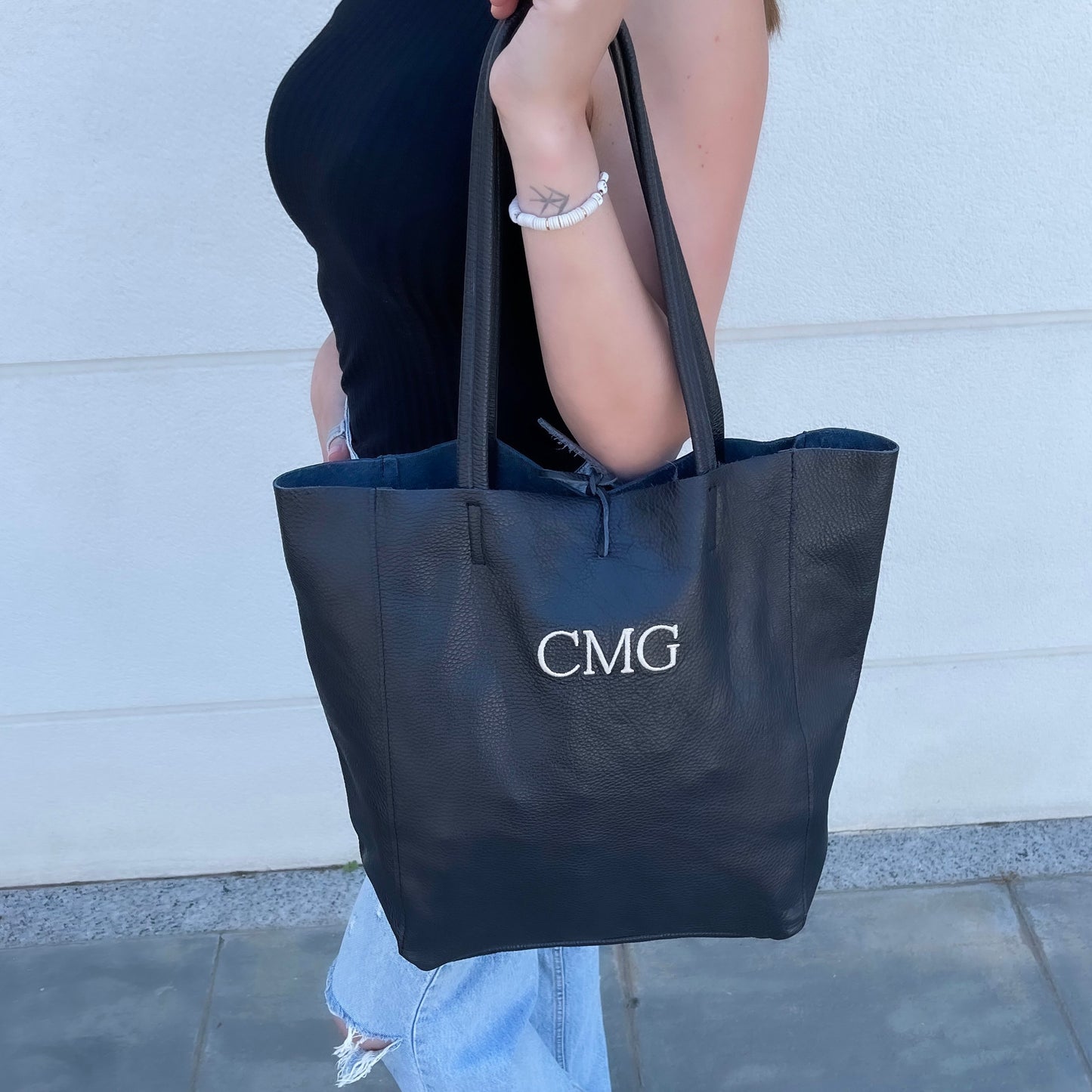 Shopper total de piel personalizado - Negro