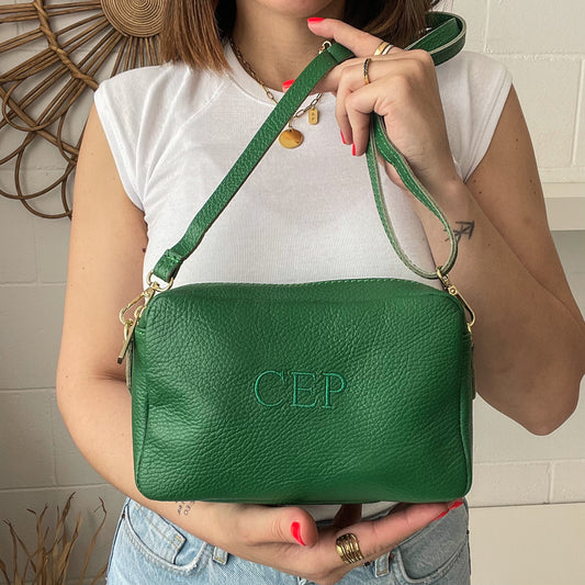 Bolso rectangular de piel personalizado - Color verde